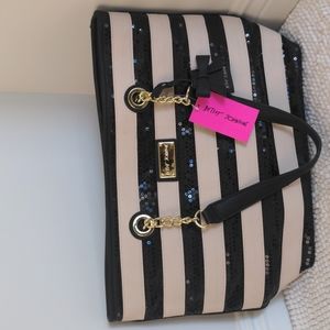 Betsey Johnson stripped tote